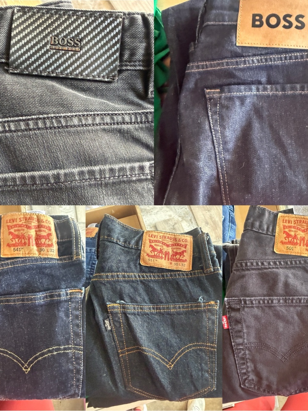 Hugo Boss & Levi’s Jeans Bundle – 5 Pairs – Size 30x32